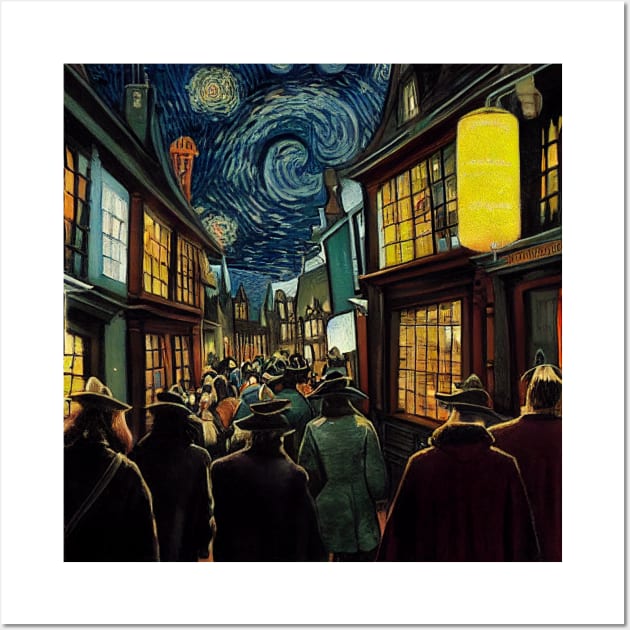 Starry Night in Diagon Alley Wall Art by Grassroots Green